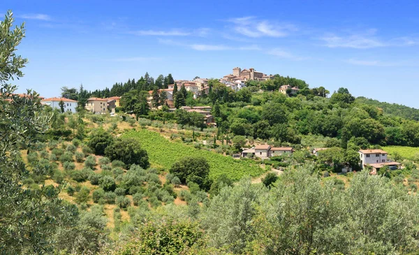 Vila Empoleirada Toscana — Fotografia de Stock