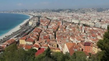 Melekler Körfezi ve Nice Şehri 'nin panoramik manzarası..