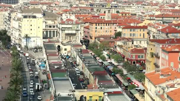 Virágpiac Cours Saleya Nizzában — Stock videók