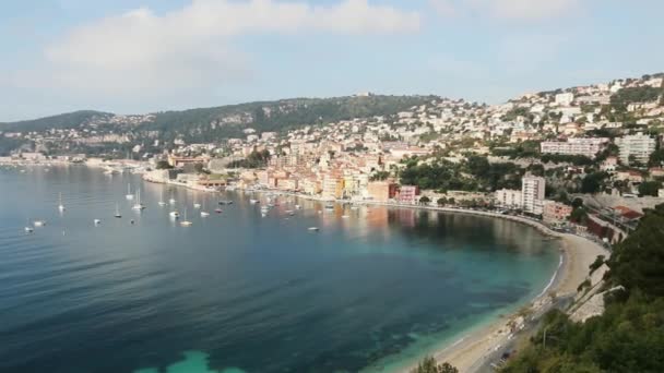 Villefranche Sur Mer Його Гавань Середземному Морі — стокове відео