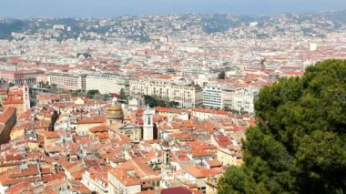 Melekler Körfezi ve Nice Şehri 'nin panoramik manzarası..