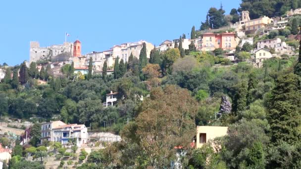 Roquebrune Cap Martin山顶村 — 图库视频影像