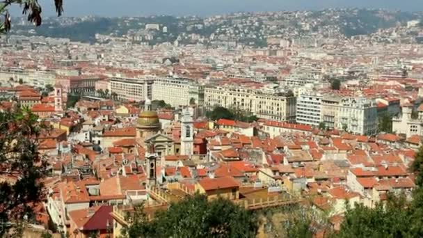 Panorámás Kilátás Angyalöbölre Nizza Városára — Stock videók