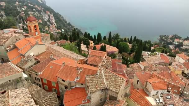 尼斯附近Roquebrune Cap Martin的红色屋顶 — 图库视频影像