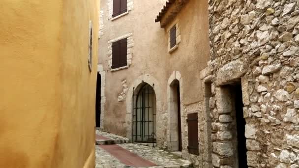 Piccola Strada Lastricata Pietre Eze Francia — Video Stock