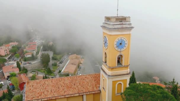 Bell Tower Church Perched Village Eze — Stock Video