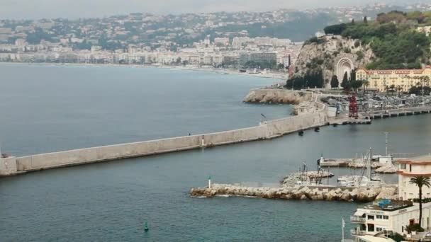 Entrada Porto Nice Protegida Por Molhe — Vídeo de Stock