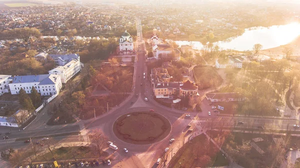 Ουκρανική Πόλη Ηλιοβασίλεμα — Φωτογραφία Αρχείου