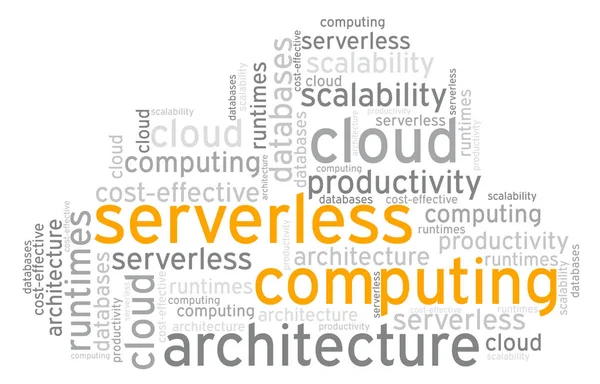 Chmura Słów Architektura Bez Użycia Serwera Obraz Stockowy