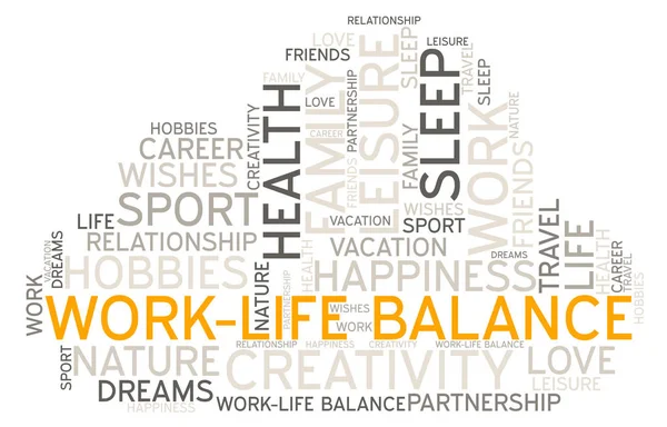Σύννεφο Λέξη Ισορροπία Ζωής Εργασίας — Φωτογραφία Αρχείου