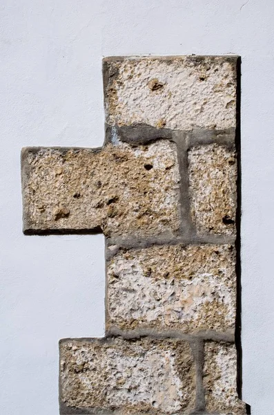 Briques Crues Anciennes Avec Plâtre — Photo