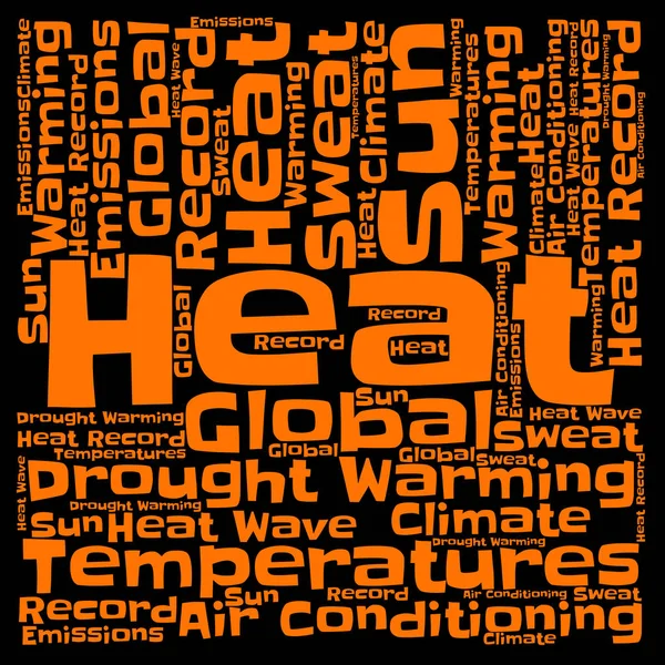 Woord Wolk Het Onderwerp Heat — Stockfoto