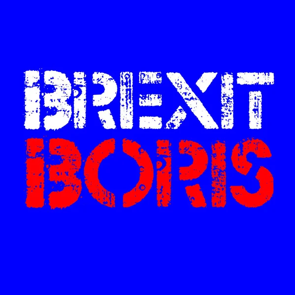 Llüstrasyon Brexit Boris Mavi Arka Plan Üzerinde — Stok fotoğraf
