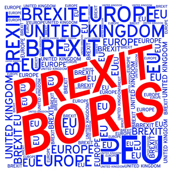 Word Cloud Boris Brexit Beyaz Arka Plan Üzerine Kelimeler — Stok fotoğraf