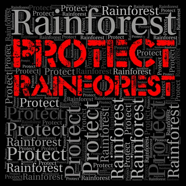 Awan Kata Melindungi Hutan Hujan — Stok Foto