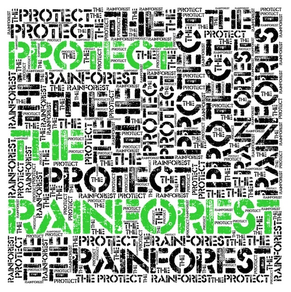 Word Cloud Protect Rainforest — Stock Photo, Image