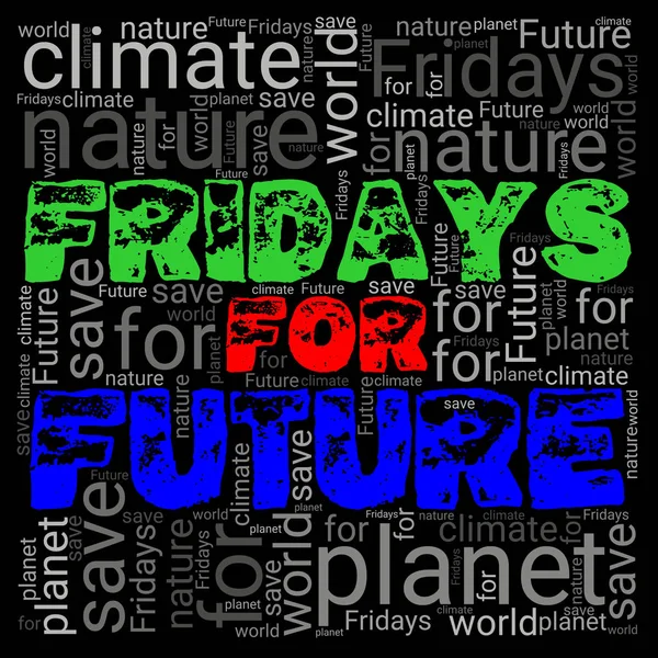 Word Cloud Viernes Para Futuro — Foto de Stock