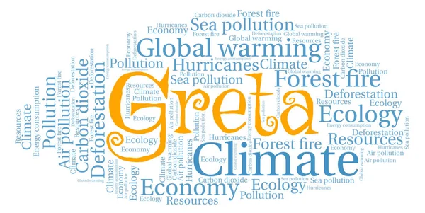 Word Cloud Greta Klimaat Opwarming Van Aarde — Stockfoto