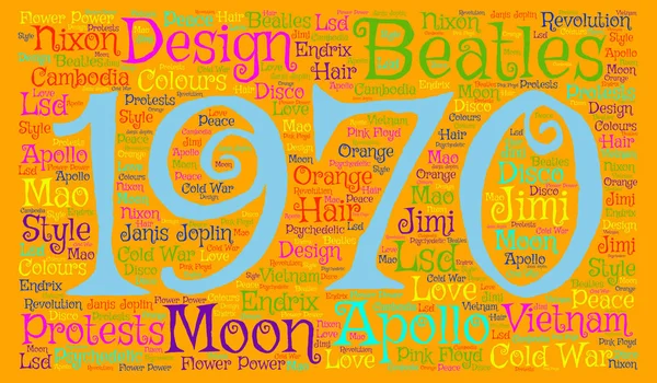 Word Cloud Ano1970 Anos Atrás — Fotografia de Stock