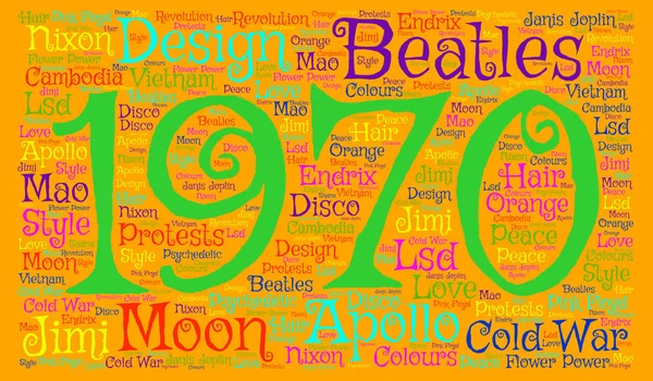 Word Cloud Ano1970 Anos Atrás — Fotografia de Stock