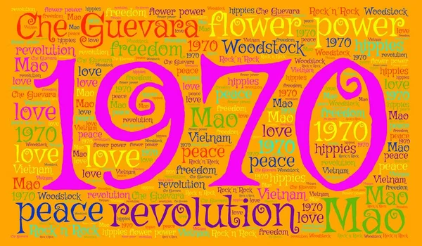 Word Cloud Year1970 Jaar Geleden — Stockfoto