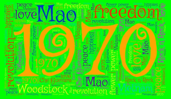 Word Cloud Year1970 Jaar Geleden — Stockfoto