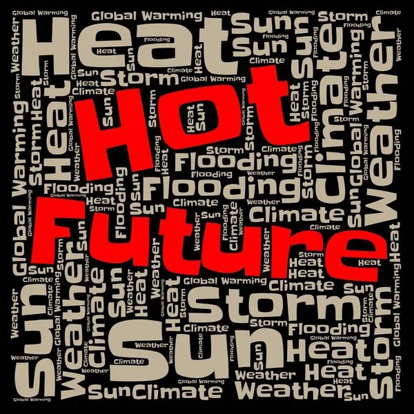 Word Cloud Hot Future Due Global Warming — Stock Photo, Image