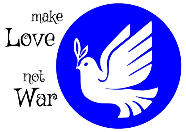 Graphic with dove of peace and text \