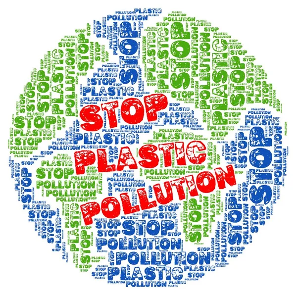 Word Cloud Stop Plastic Pollution — Stok Foto