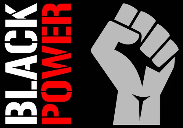 Gráfico Com Punho Slogan Black Power — Fotografia de Stock