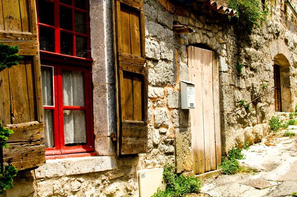 Alley, beautiful, calm, concept, cozy, europe, facade, france, harmonious, historical, idyll, lifestyle, mediterranean, old, perfect world, provence, simple, small town, southern france, traditional, village, wall, window