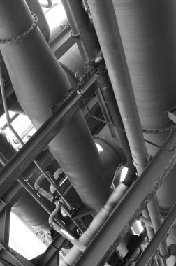 Terk edilmiş eski çelik fabrikası - çelik ve pas izi