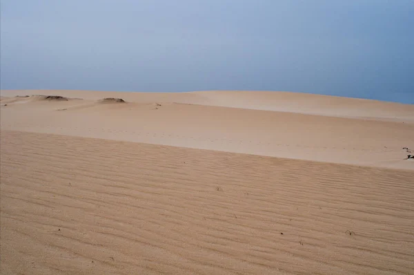 宽阔干枯的沙漠似的沙丘 — 图库照片