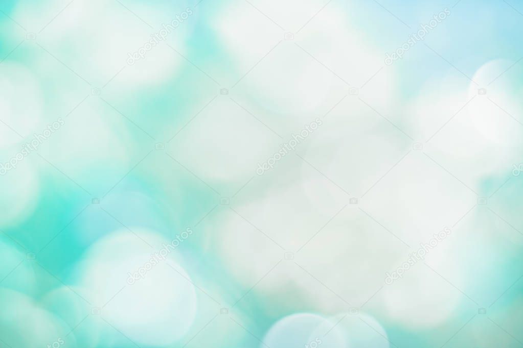 Blur green nature sunlight colorful bokeh abstract background .Vintage pastel color tone style.