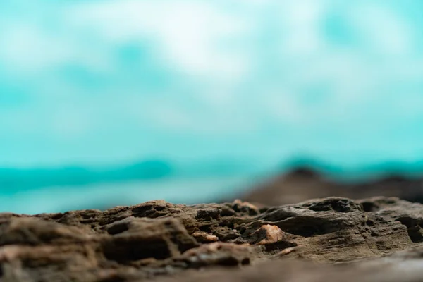 Selektivní Zaměření Černého Kamene Textury Pro Uvedení Produktu Ukázat Pláží — Stock fotografie