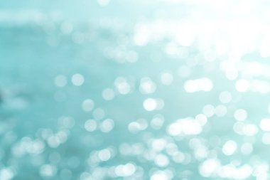 Plaj bokeh mavi renk arka plan bulanıklık.