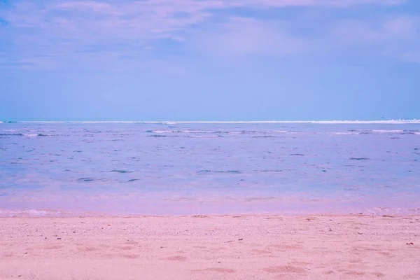 Blur Beach Verão Com Luz Sol Fundo Abstrato Bokeh — Fotografia de Stock