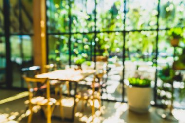 Kahve Cafe müşteriler arka plan vintage tonu renk stili ile bulanıklık.