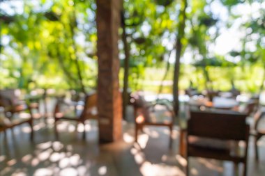 Kahve Cafe müşteriler arka plan vintage tonu renk stili ile bulanıklık.