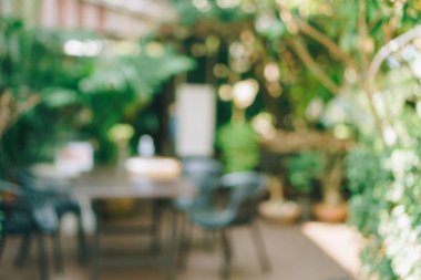 Kahve Cafe müşteriler arka plan vintage tonu renk stili ile bulanıklık.