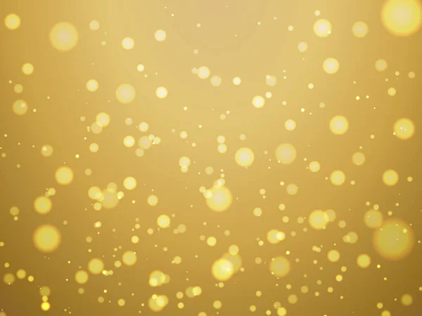 Abstract Kleurrijke Bokeh Gloeiende Spetterende Glanzende Deeltjes Willekeurige Gouden Kleur — Stockvector