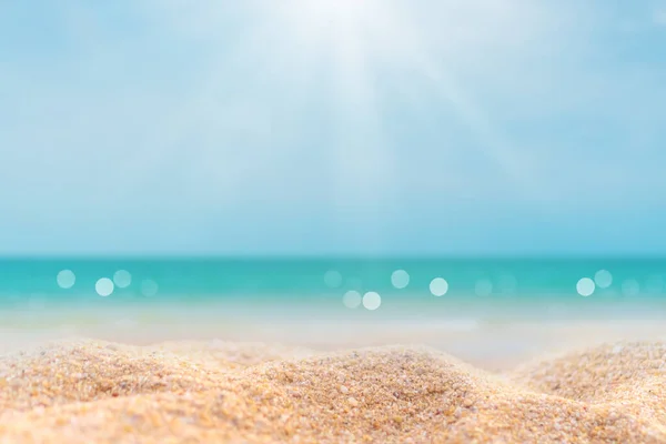 Tropische Natuur Schoon Strand Wit Zand Zomer Met Palmblad Zon — Stockfoto