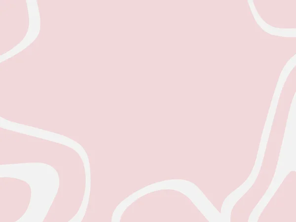 Tono Rosa Pastello Bianco Con Forme Casuali Linee Sfondo Astratto — Vettoriale Stock