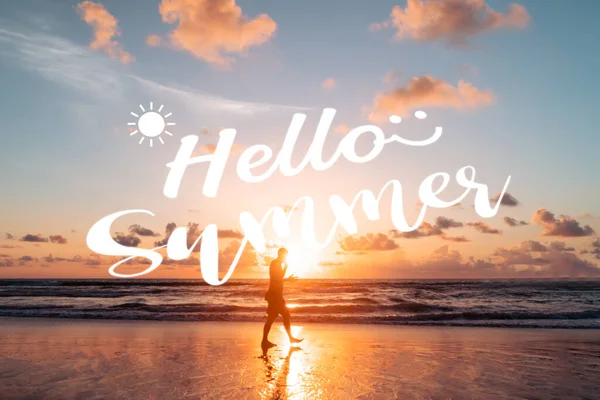 Привіт Літній Маршрут Літньому Пляжному Тлі Концепція Відпустки — стокове фото