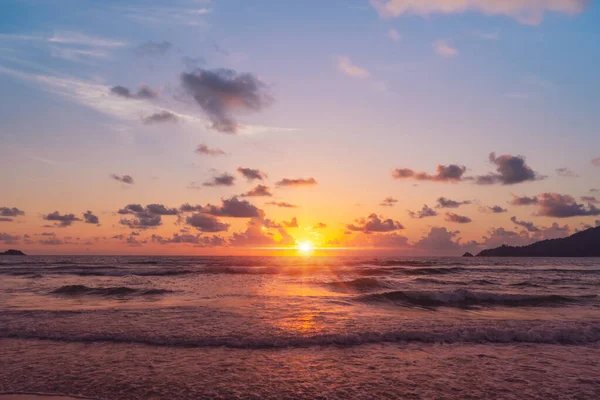 Naturaleza Tropical Mar Playa Verano Con Amanecer Atardecer Con Luz — Foto de Stock