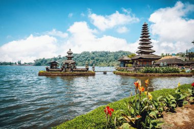 pura ulun danu bratan tapınağı Bali, Endonezya.