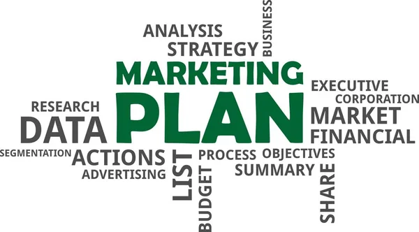 Nube Palabras Plan Marketing — Archivo Imágenes Vectoriales