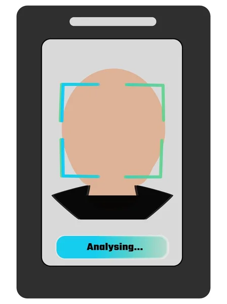 Биометрия Лица Иллюстрации Смартфона Текстом Португальском Языке Экране Означает Анализ — стоковое фото