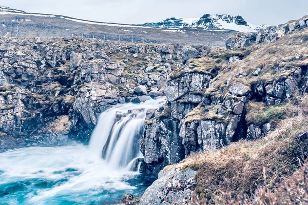 Καταπληκτικό Καταρράκτη Seydisfjordur Islandia — Φωτογραφία Αρχείου