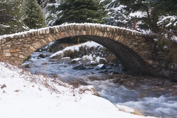 Neige Sur Pont Ransol Andorre — Photo